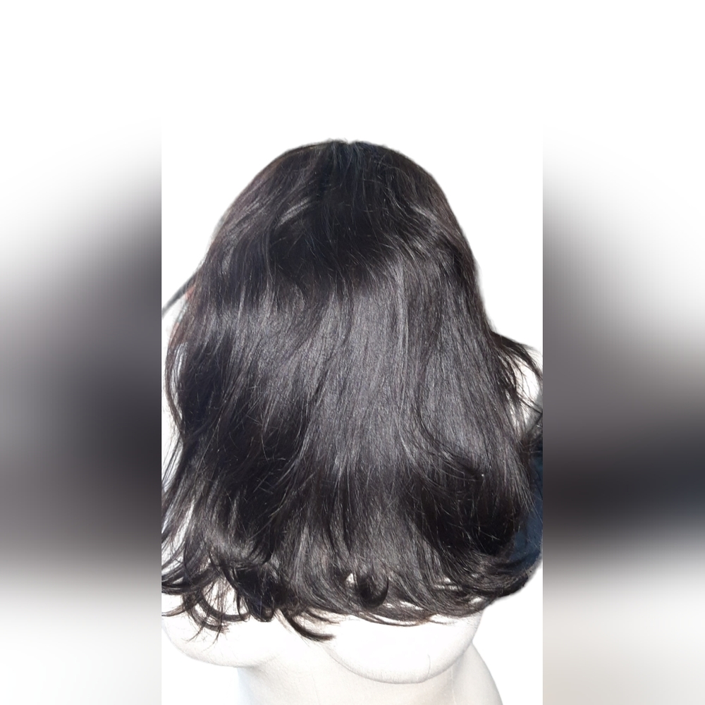 NEW no tags , real hair wig with lace ,dark brown,14 inch ,extra comb
